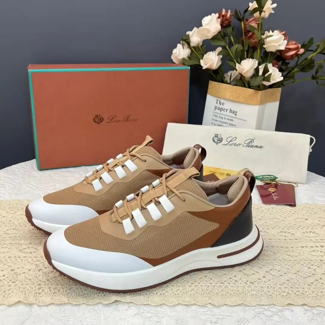 Loro Piana Mesh Sneakers Beige