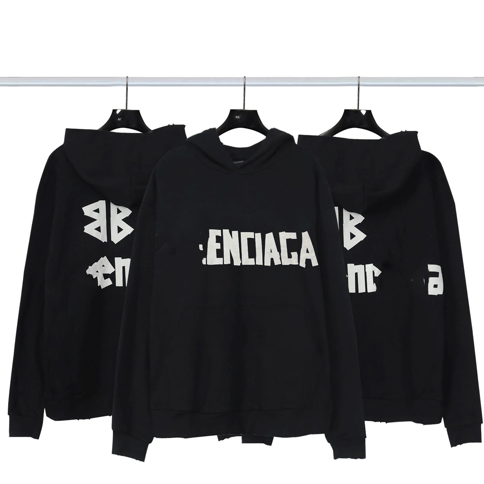 High-Quality Brand B Autumn/Winter New Double Circle Embroidered Hooded Zip-Up Cotton Sweatshirt