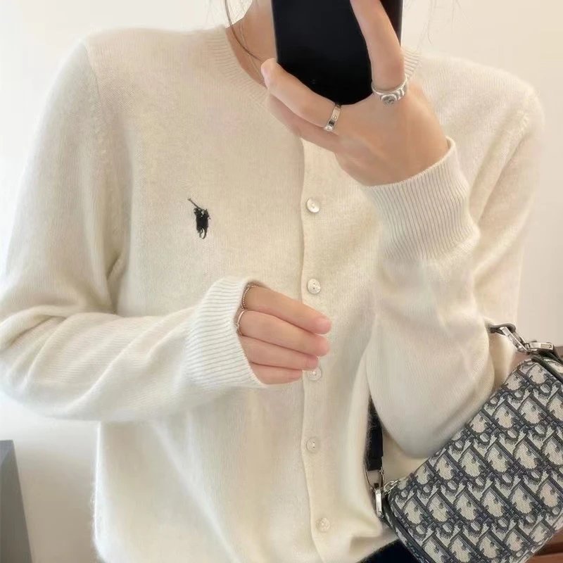 Polo Ralph Lauren Knitwear Crew-Neck Button-Front Cardigan with Embroidered Pony Logo image 2