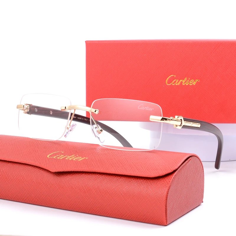 Cartier C De Cartier Rimless Optical Glasses Gold Brown - 15