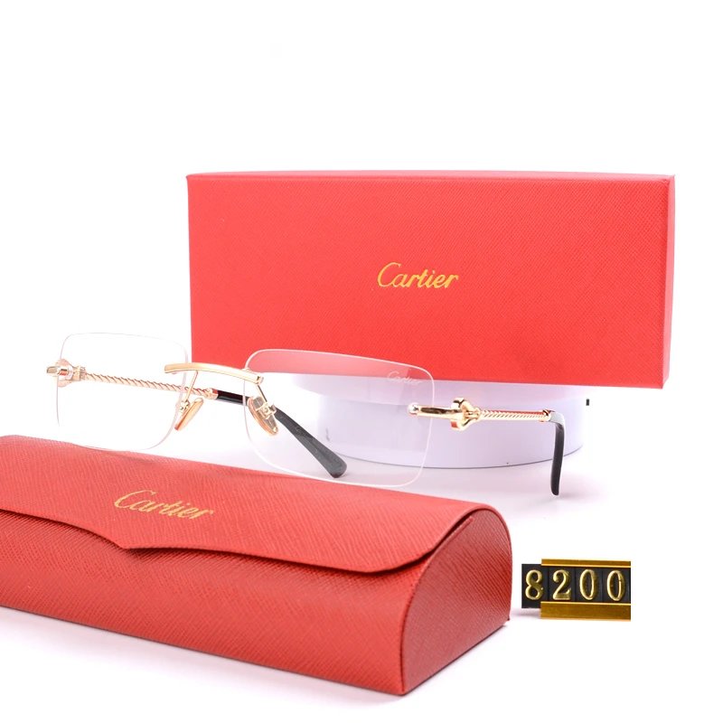 Cartier C De Cartier Rimless Optical Glasses Gold Brown - 23
