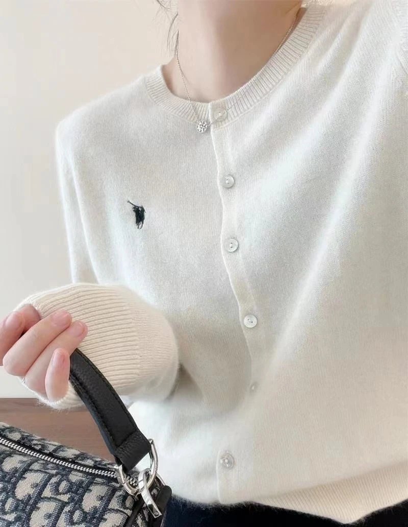 Polo Ralph Lauren Knitwear Crew-Neck Button-Front Cardigan with Embroidered Pony Logo image 3