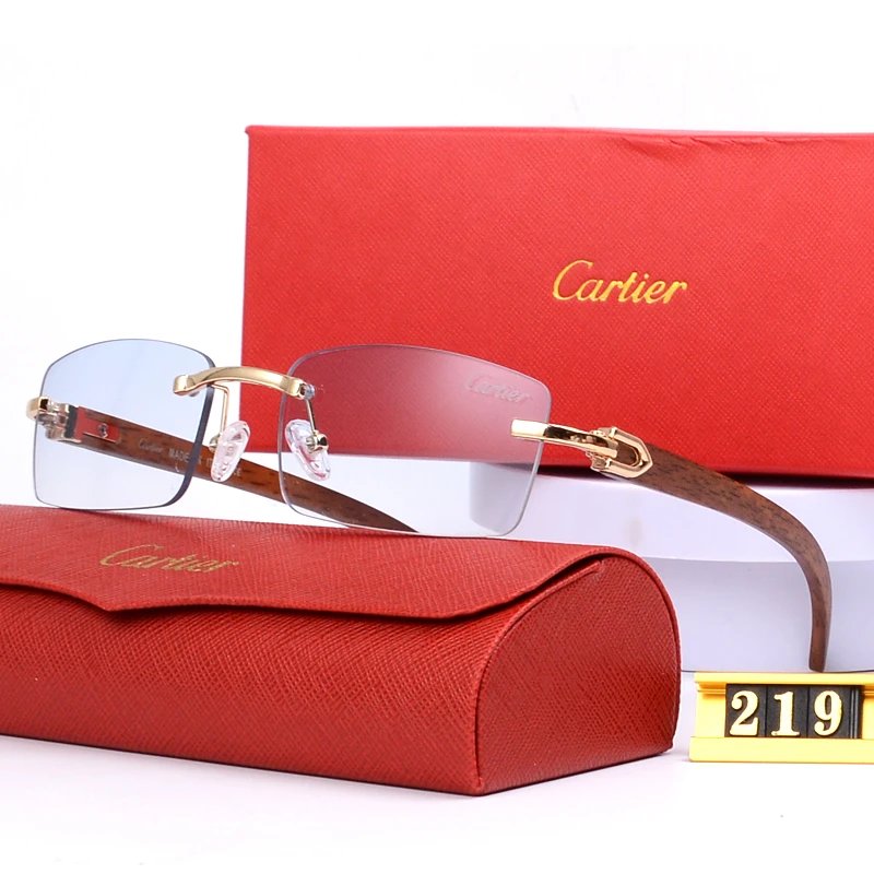 Cartier C De Cartier Rimless Optical Glasses Gold Brown - 13