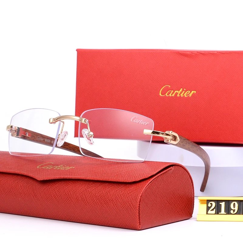 Cartier C De Cartier Rimless Optical Glasses Gold Brown - 12