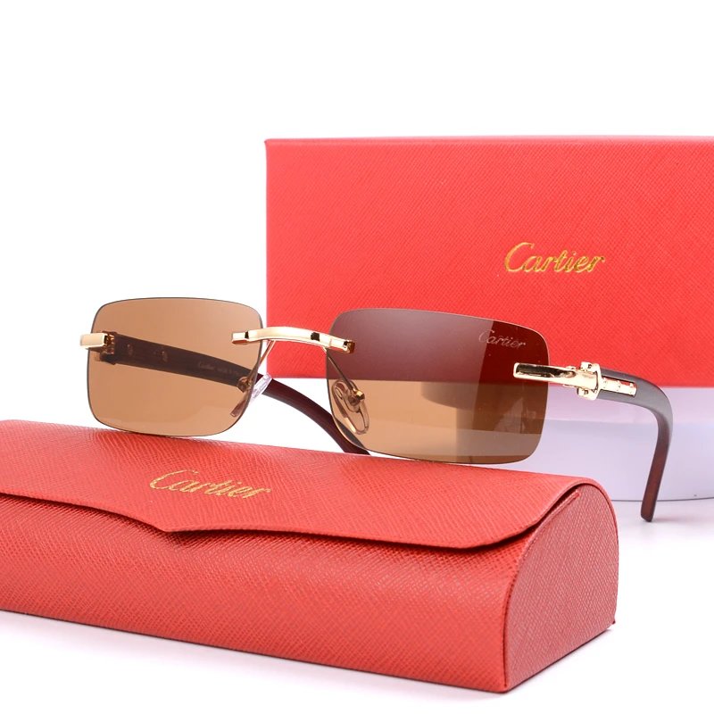 Cartier C De Cartier Rimless Optical Glasses Gold Brown - 16