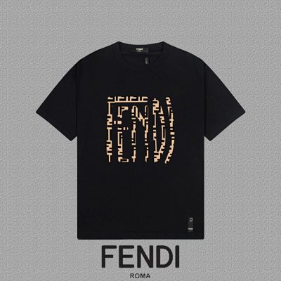 FENDI FF Monogram & Lettering Patchwork Short-Sleeve Top - rep Fendi