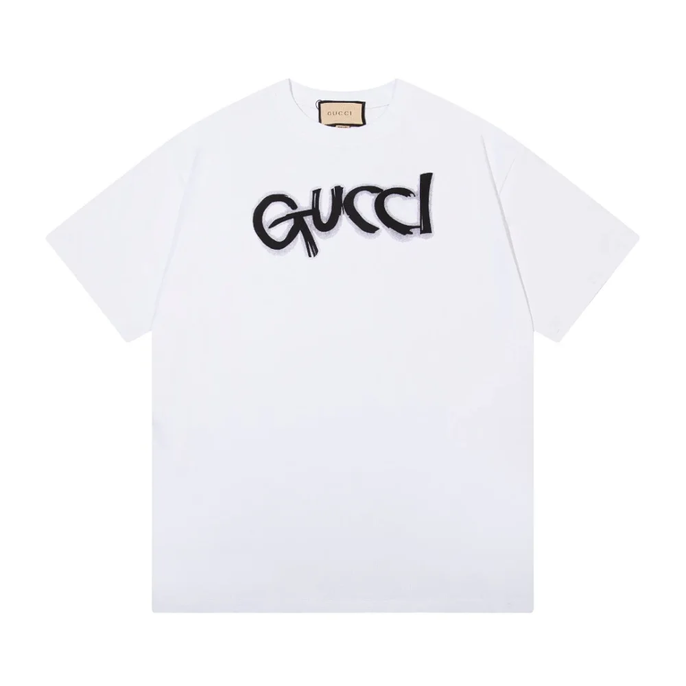 GUCCI Graffiti Handwritten Logo Short-Sleeve Collection