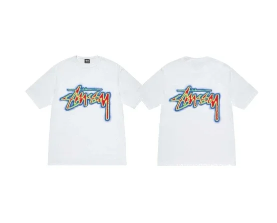 Stüssy Gradient Graffiti Logo Double-sided Print Short-sleeved T-shirt Collection