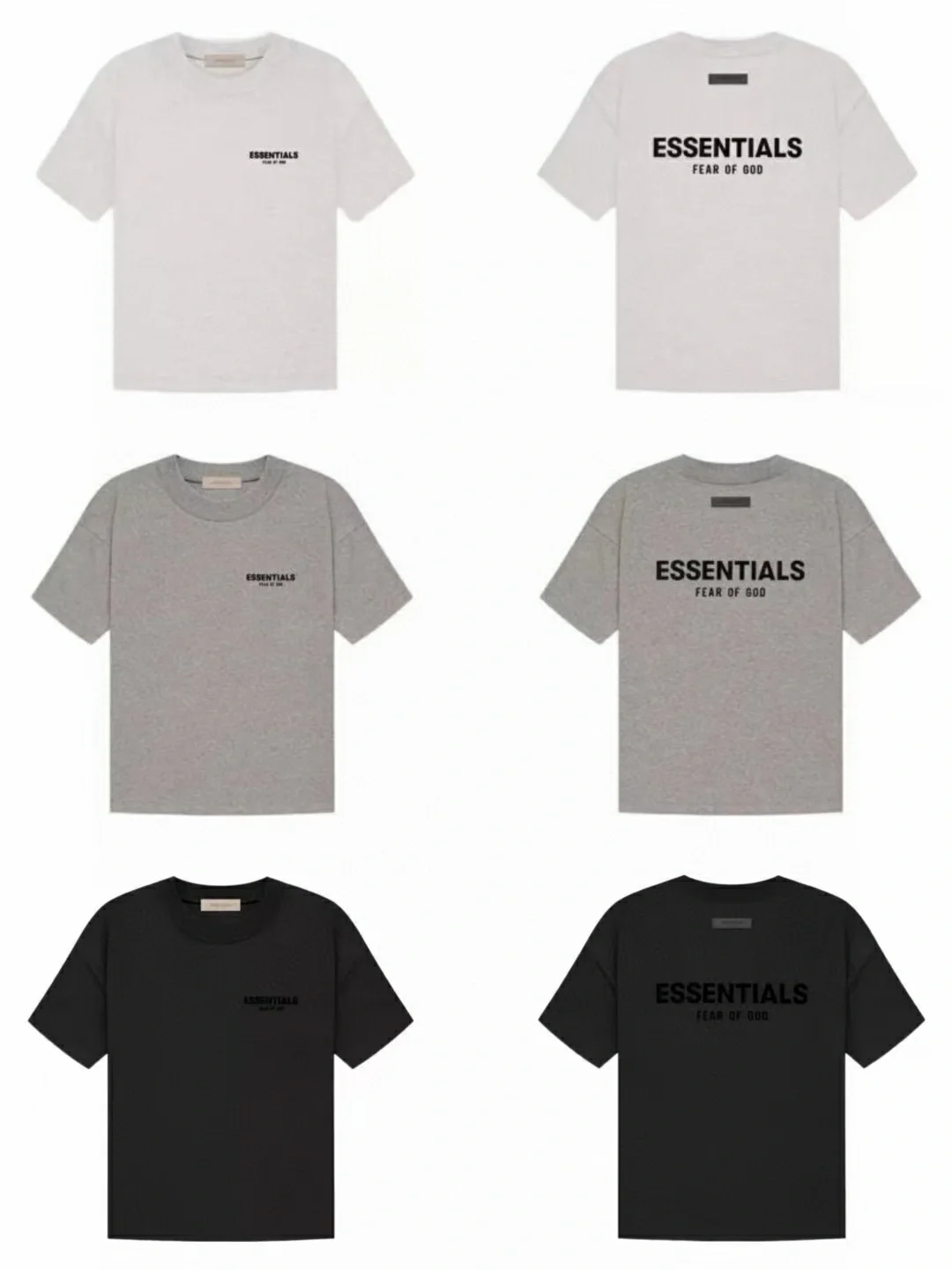 Fear of God Essentials Logo Print Taupe T-Shirt - 3