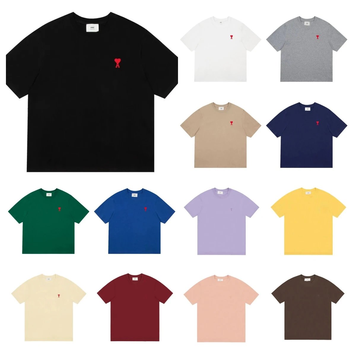 Ami Paris Classic Crewneck Beige T-Shirt - 3