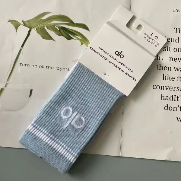 Alo Yoga Unisex Half-Crew Sock Light Blue Socks - 1