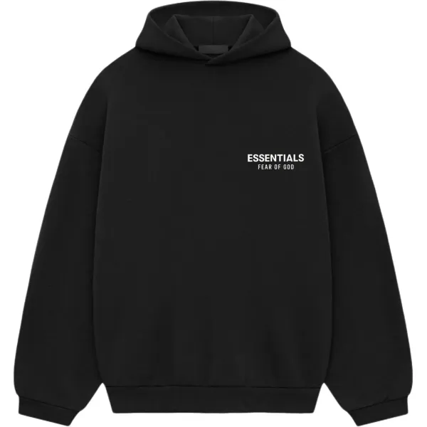 Fear of God Essentials Black Oversized Hoodie - 1