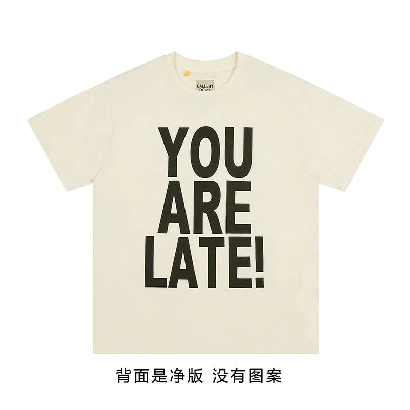 Gallery Dept You Are Late! Beige T-Shirt - 1