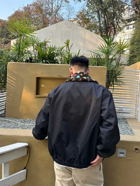 Louis Vuitton Reversible Fleece Collar Windbreaker Black Jacket - 15