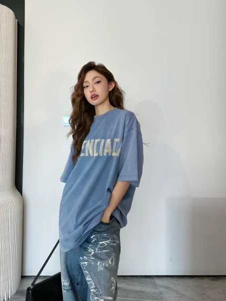 Balenciaga Logo Print Off-White T-Shirt - 68