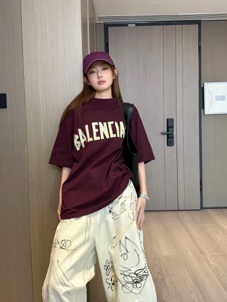 Balenciaga Logo Print Off-White T-Shirt - 76