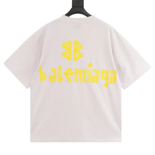 Balenciaga Logo Print Off-White T-Shirt - 22