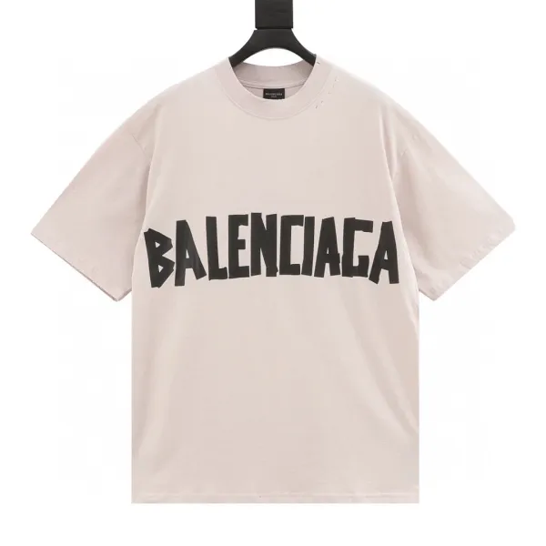 Balenciaga Logo Print Off-White T-Shirt - 53