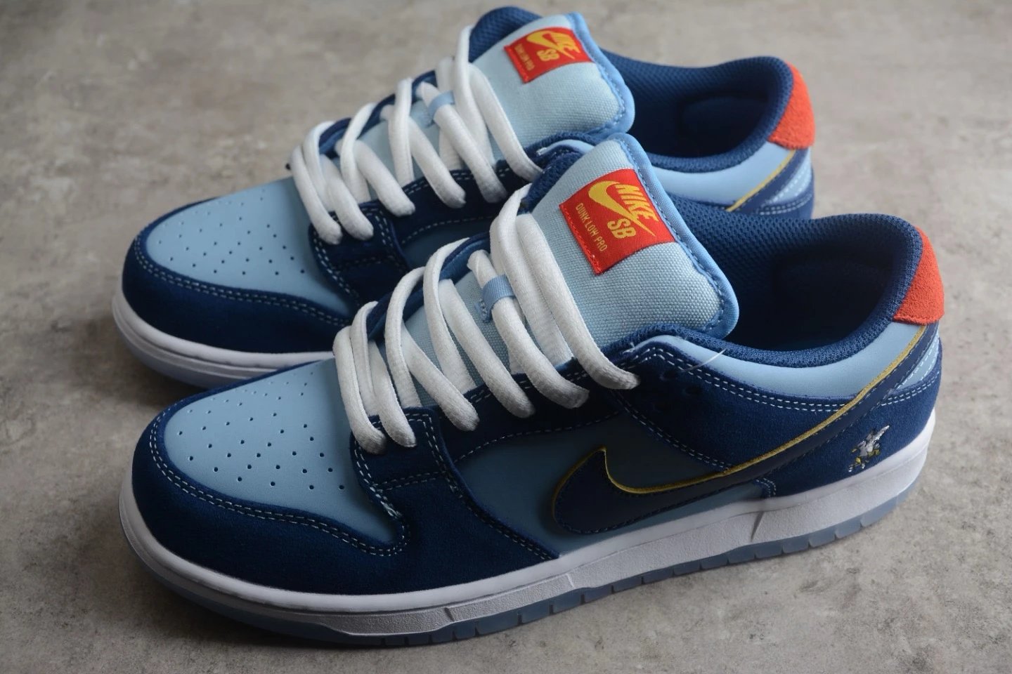 Nike SB Dunk Low Pro Navy Light Blue Orange Sneakers Skateboard Shoes