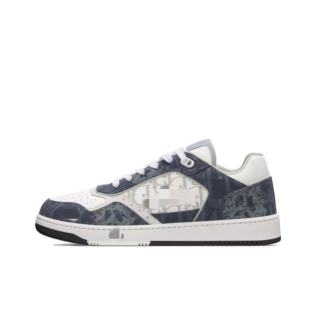 Dior B23 Low Sneakers Navy Blue with Camo Print - 14
