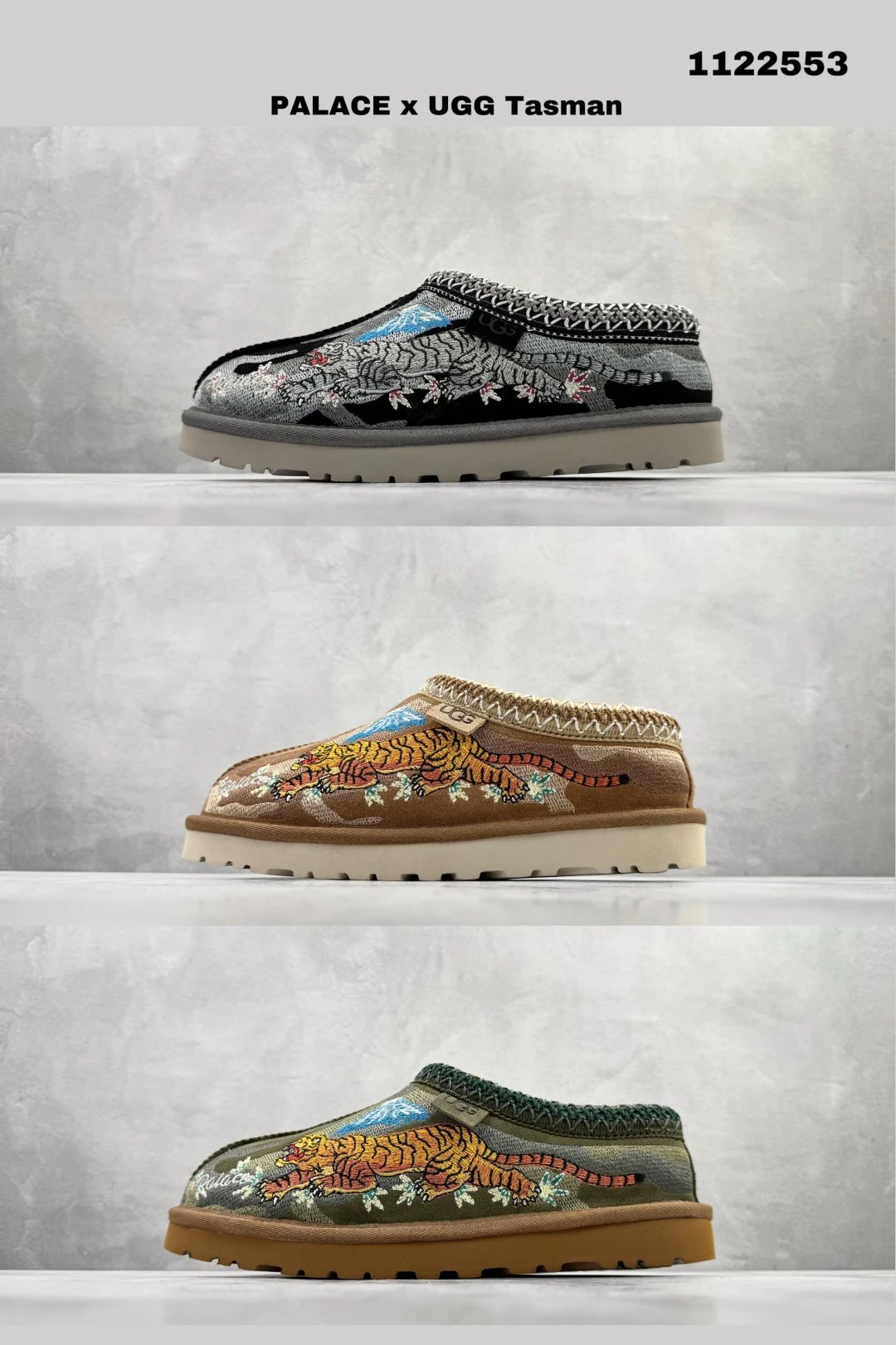 【 TOP Version 】 PALACE x UGG 7290 Tasman Little Devil Co branded Soft and Comfortable Low cut Life Casual Shoes