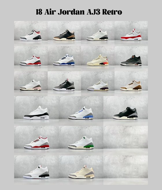 I8 Version Special Core Deal Jordan AJ3 Retro Long-Term Perk Developed from Original Last, Imported Top-Grain Leather Jim 3