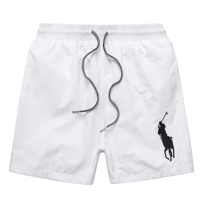 Ralph Lauren | Pure White Quick-Drying Beach Shorts with Large Pony Logo