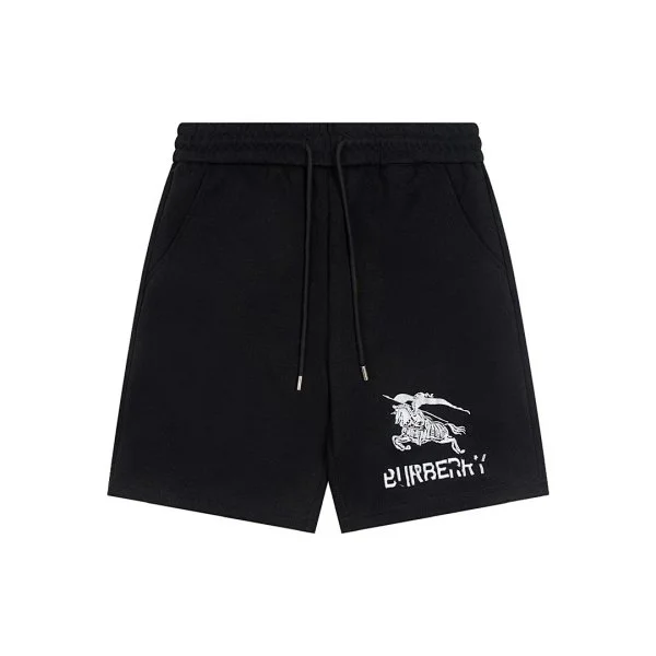 BURBERRY | Equestrian Knight Embroidered Solid-Color Knit Shorts