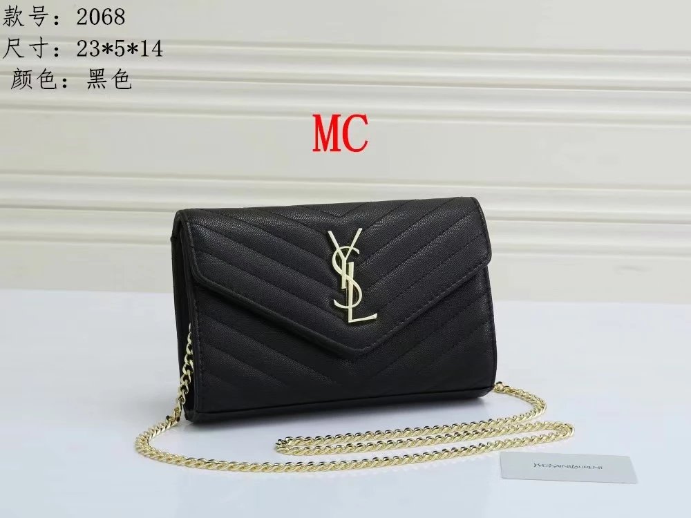 Black YSL Monogram Chain Wallet