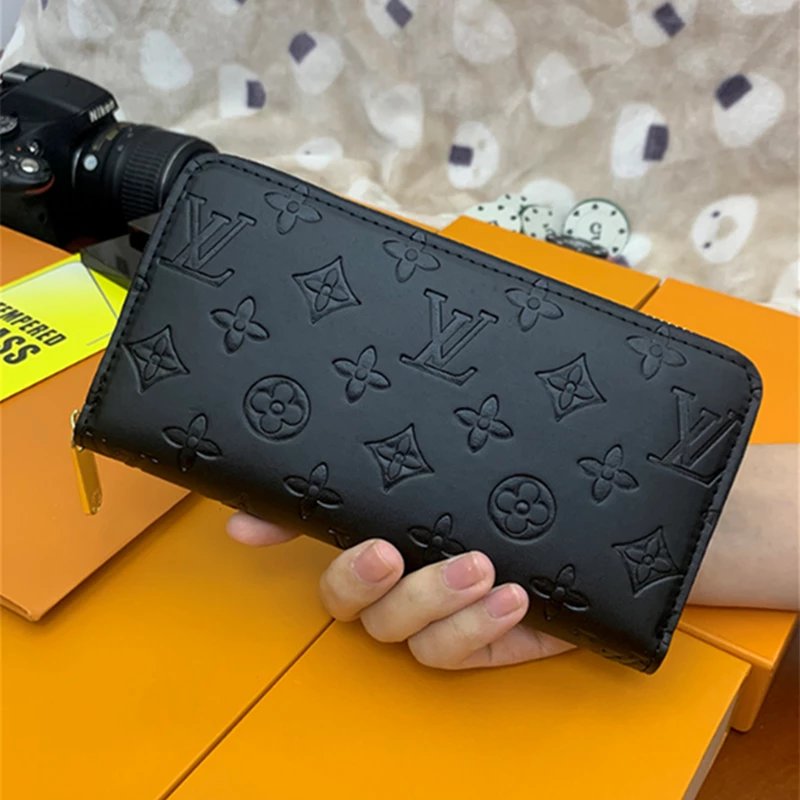 Black Embossed Leather Wallet