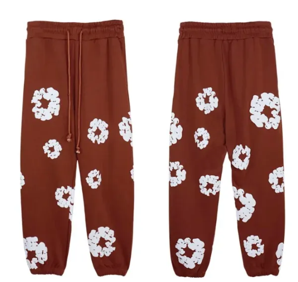 Design Floral Print Joggers Army Green Sweatpants - 23