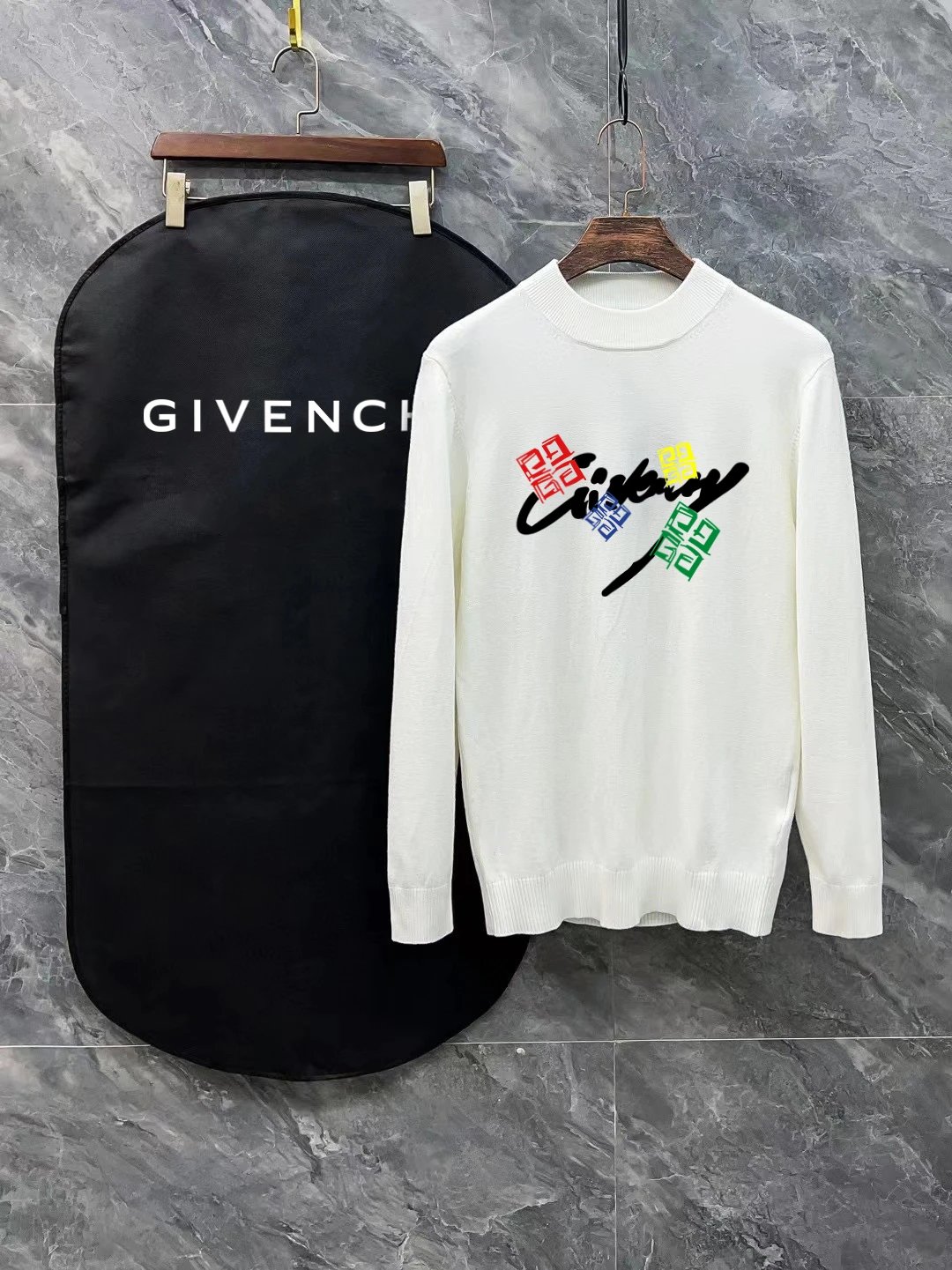 Givenchy Paris Logo Knit Sweater Black - 11