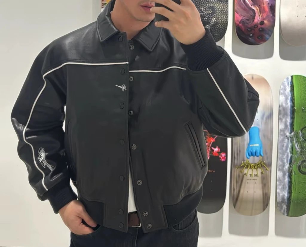 Leather Varsity American-Style Jacket photo 4