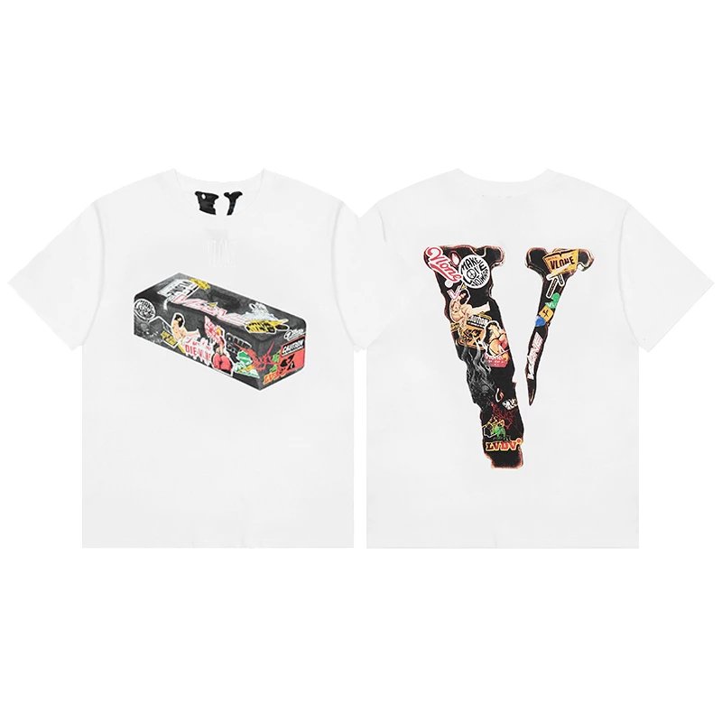 VLONE Shark Tooth Caution Tape Print T-Shirt