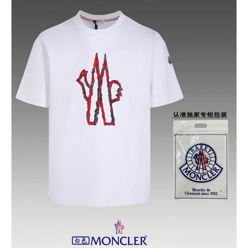 White Moncler Large Logo T-Shirt