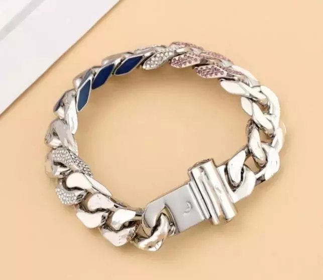 Louis Vuitton Monogram Chain Bracelet with Orange and Silver Links