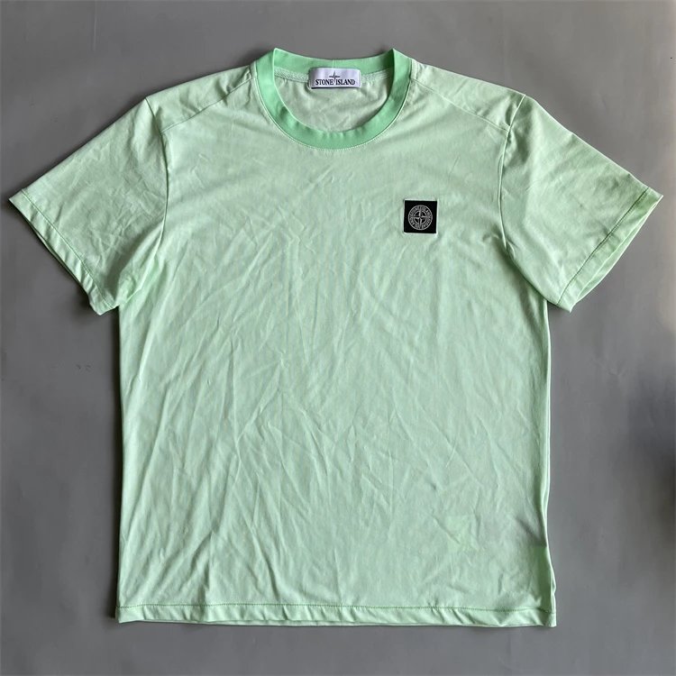 Stone Island Blue Crew Neck T-Shirt with Compass Logo