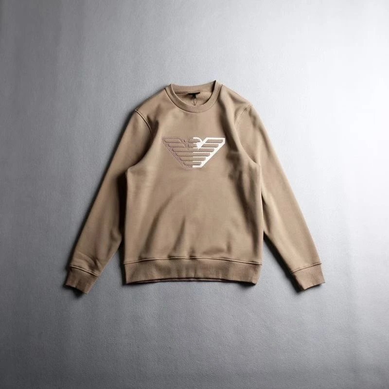 Emporio Armani Black Crewneck Sweatshirt with Contrast Eagle Logo