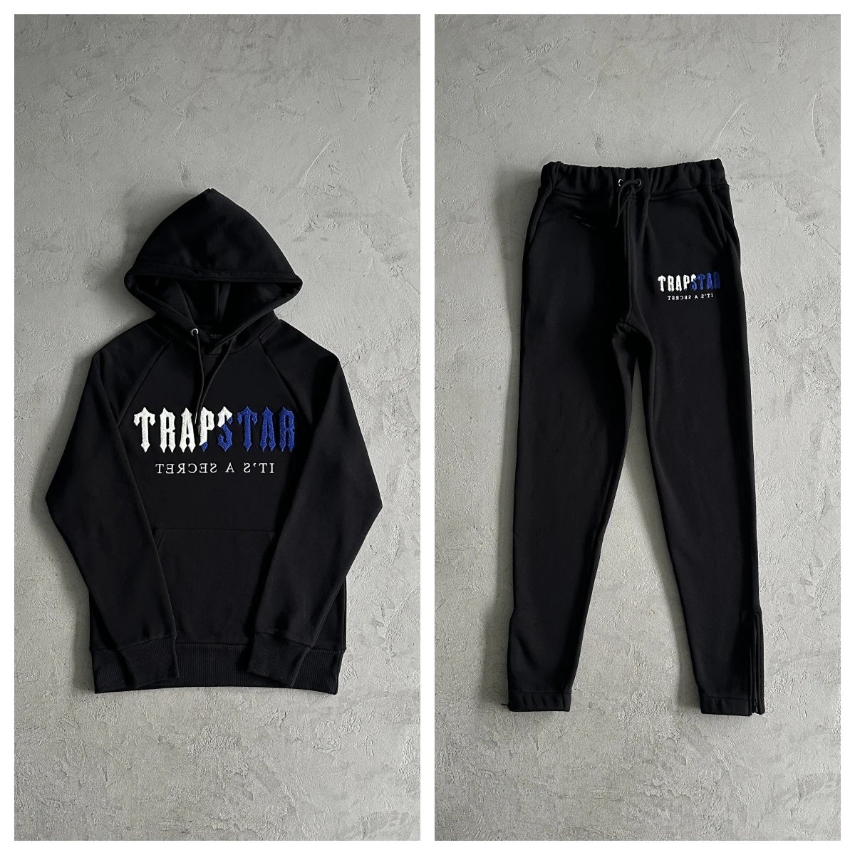 Trapstar Black Tracksuit Set with Gradient Logo (Hoodie and Joggers)