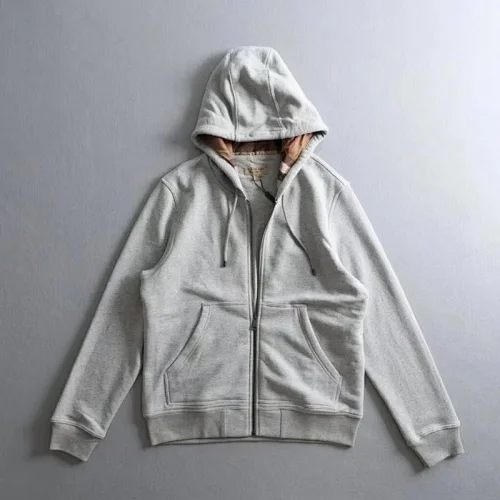 Sudadera Burberry con Cremallera Negra Interior Monograma