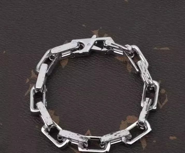 Louis Vuitton Monogram Chain Bracelet with Orange and Silver Links
