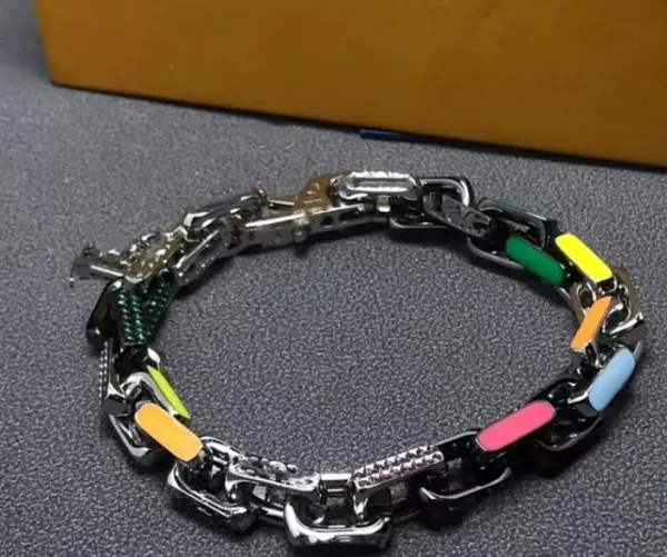 Chrome Hearts Chain Bracelet Multicolor Enamel Links Bracelet Jewelry - 1
