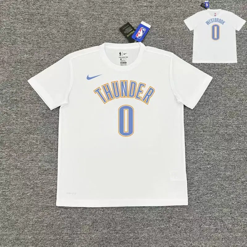 Thunder #0 Russell Westbrook (White) Quick-Dry