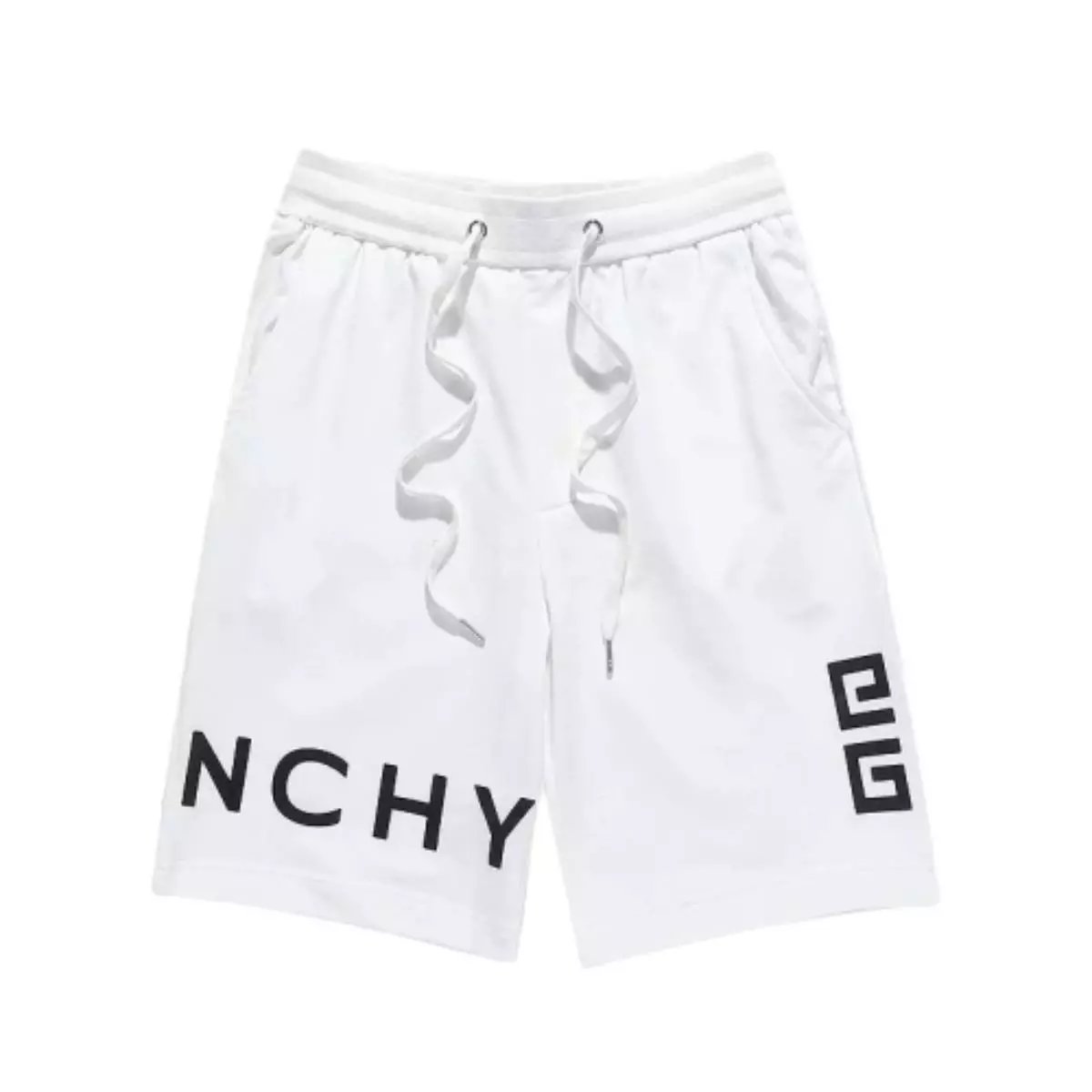 Givenchy Logo Tape Side Zip Shorts White - 2