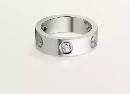 Cartier Love Ring Single Diamond Silver Jewelry - 1