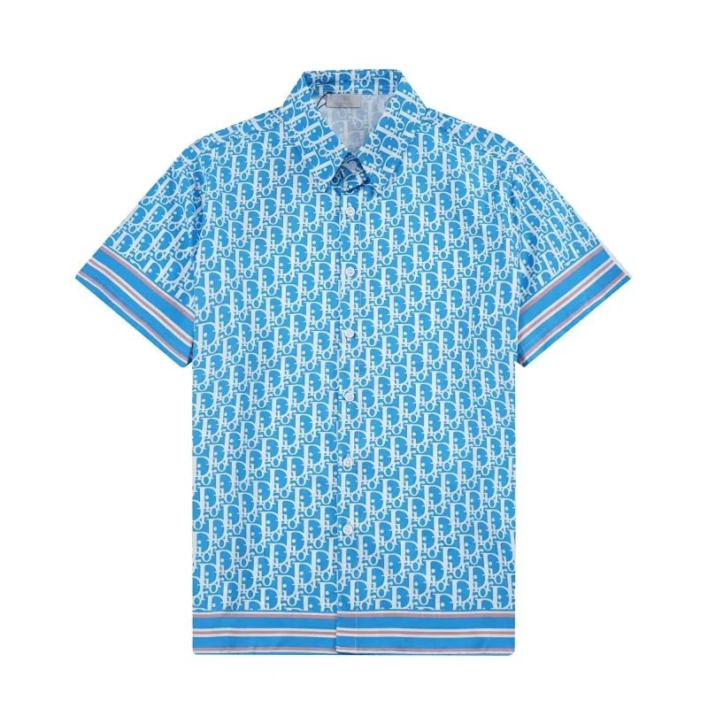Louis Vuitton Cloud Print Short-Sleeve Shirt Blue and Red - 5