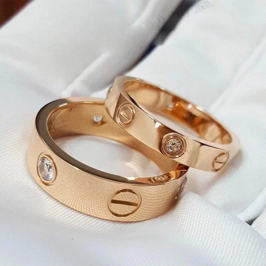 Cartier Love Ring Rose Gold with Diamond Jewelry - 7