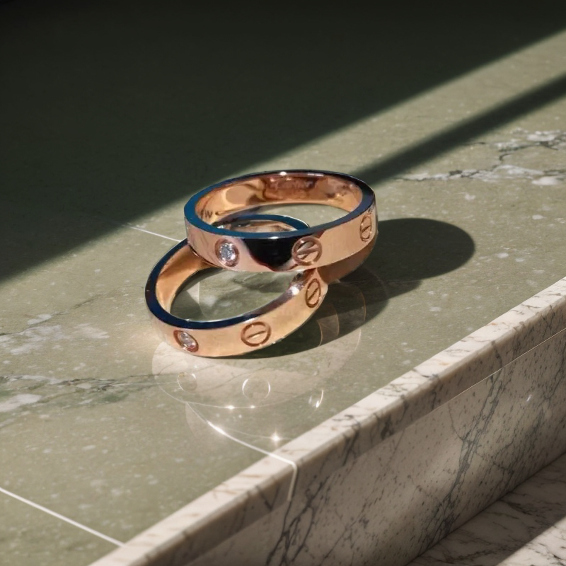 Cartier Love Ring Rose Gold with Diamond Jewelry - 8