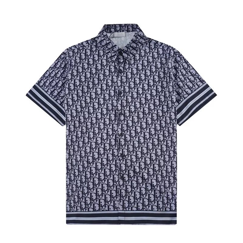 Louis Vuitton Cloud Print Short-Sleeve Shirt Blue and Red - 6