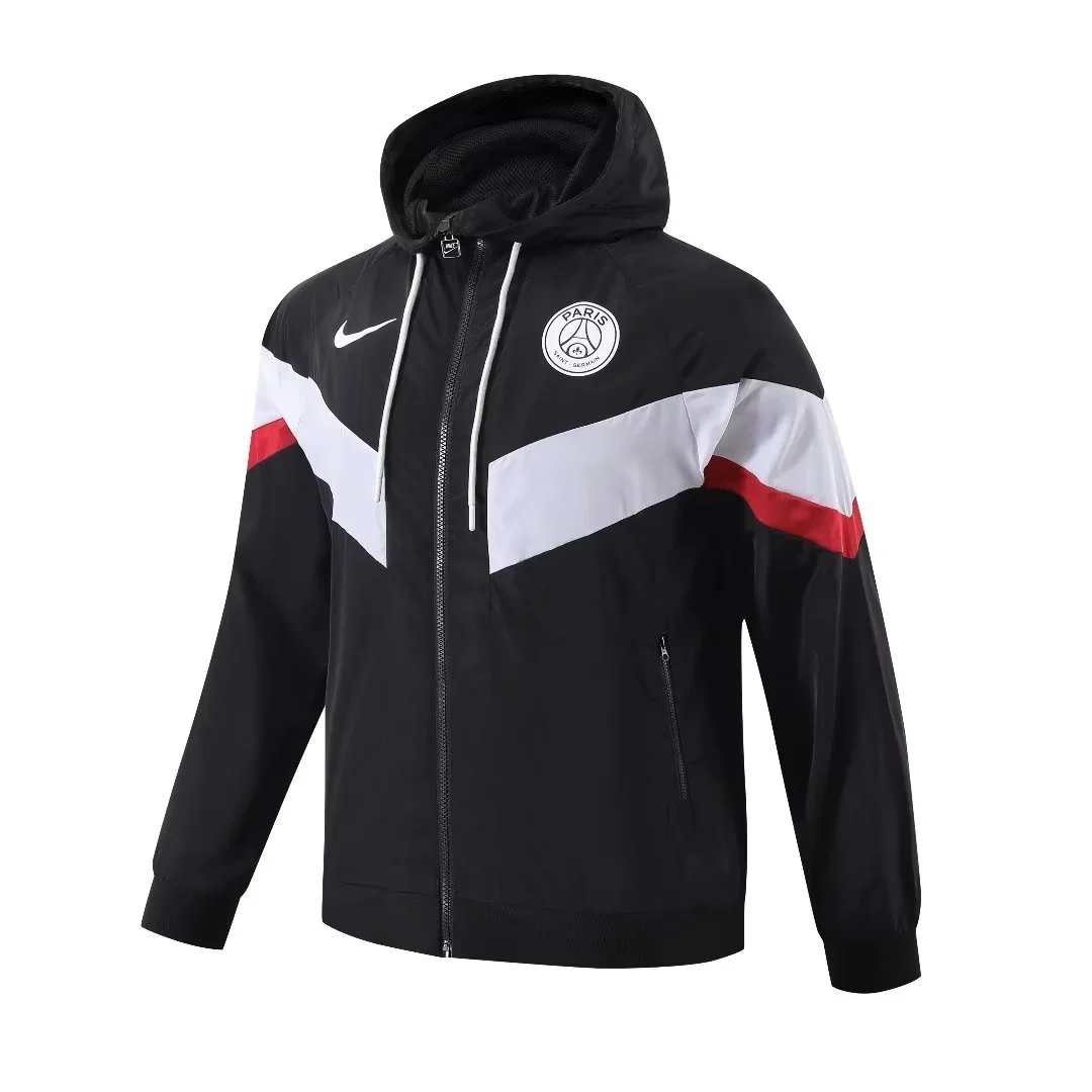 Nike Jackets Hooded Football Windbreaker — Paris Black Windbreaker